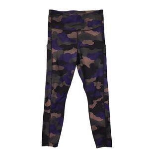 Athleta Ultimate Stash Printed 7/8 Tight Purple brown Black Camo‎ Size Small